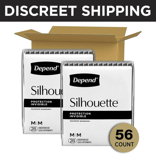 Depend Silhouette Incontinence Underwear for Women, Medium, 56 Count