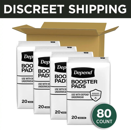 Depend Booster Pads for Adult Incontinence, Unisex, 80 Count