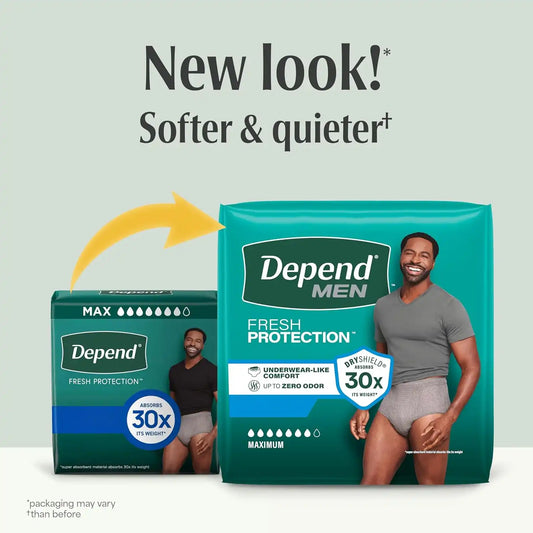 Depend Fresh Protection Adult Diapers for Men, Large, 17 Count