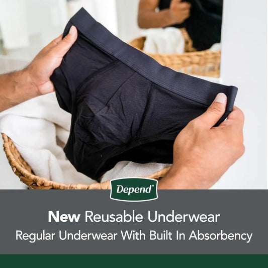 Depend Washable Incontinence Underwear for Men, Large, 1 Count