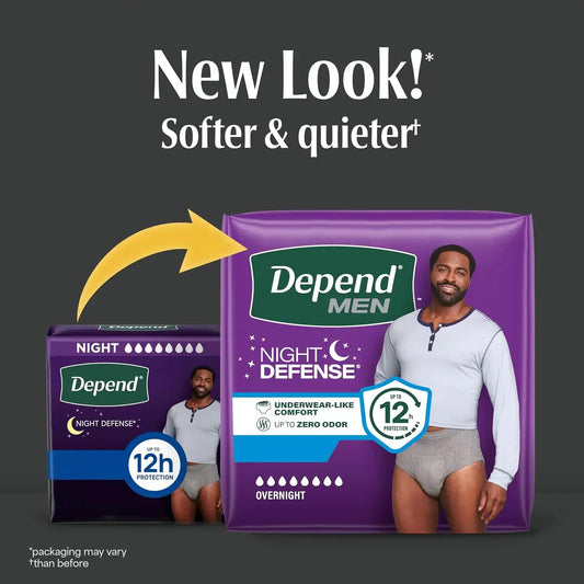 Depend Night Defense Adult Diapers for Men, XL, 20 Count