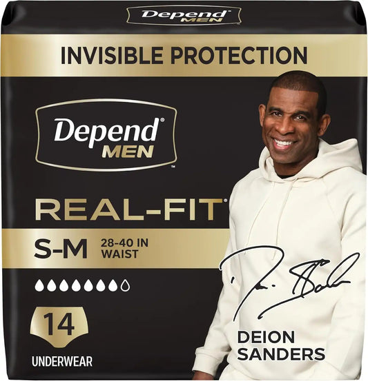 Depend Real Fit Incontinence Underwear for Men, S/M, 14 Count